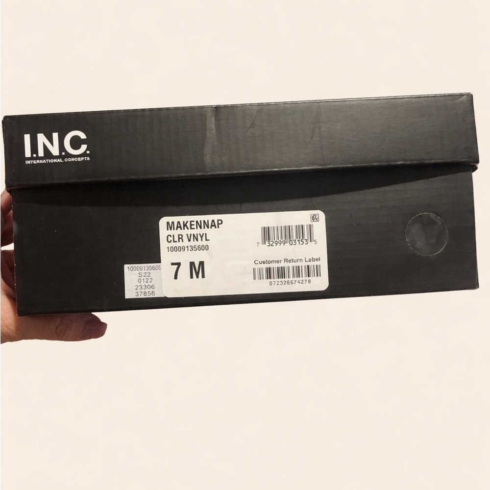 INC International Concepts Clear Vinyl Block Heel Sandal -Makenna Size 7M EUC - Picture 9 of 10